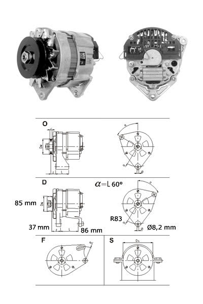 Dynamo 12V 65A MG110/LEA0584