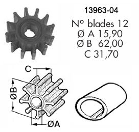 Impeller Volvo Penta V8/3.0/4.3/5.0/5.7/5.8/7.4