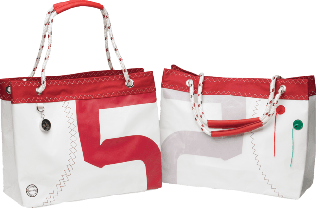 Trend Marine Sea Wave Shopping bag hvit/Rød