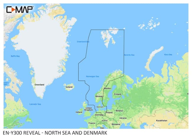 C-Map Reveal Nordsjøen og Danmark