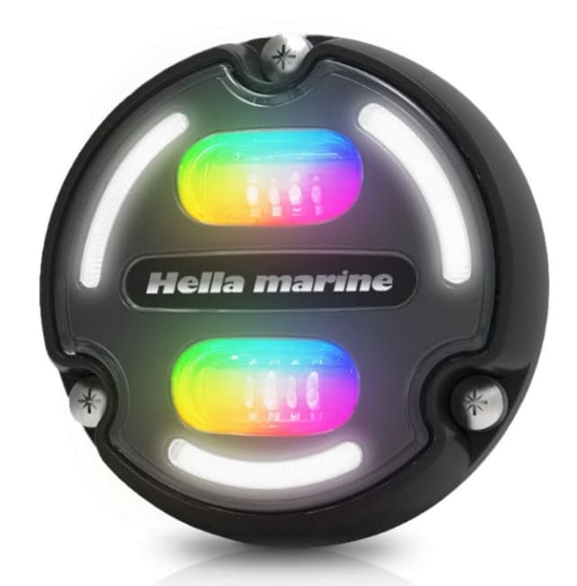 Hella Apelo A2 Undervannslys 30W RGB Svart Al m/Grå bakgrunn