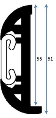 PVC Fenderlist B1633D Sort 22m