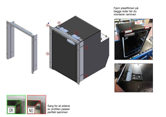 Vitrifrigo Monteringsflens C60/C75/C90 Sort