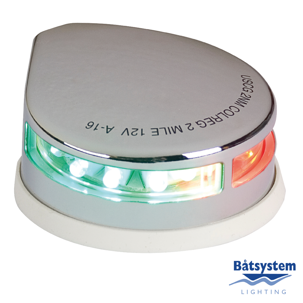 Product Image for Båtsystem Kombilanterne Rød/grønn Dekksmontert Krom 12v