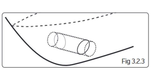 Sett inn tunnelen og merk av den hvor du må kappe den på lengden