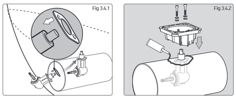 Montering av girhus, brakett og propell Fig. 341 og fig 342