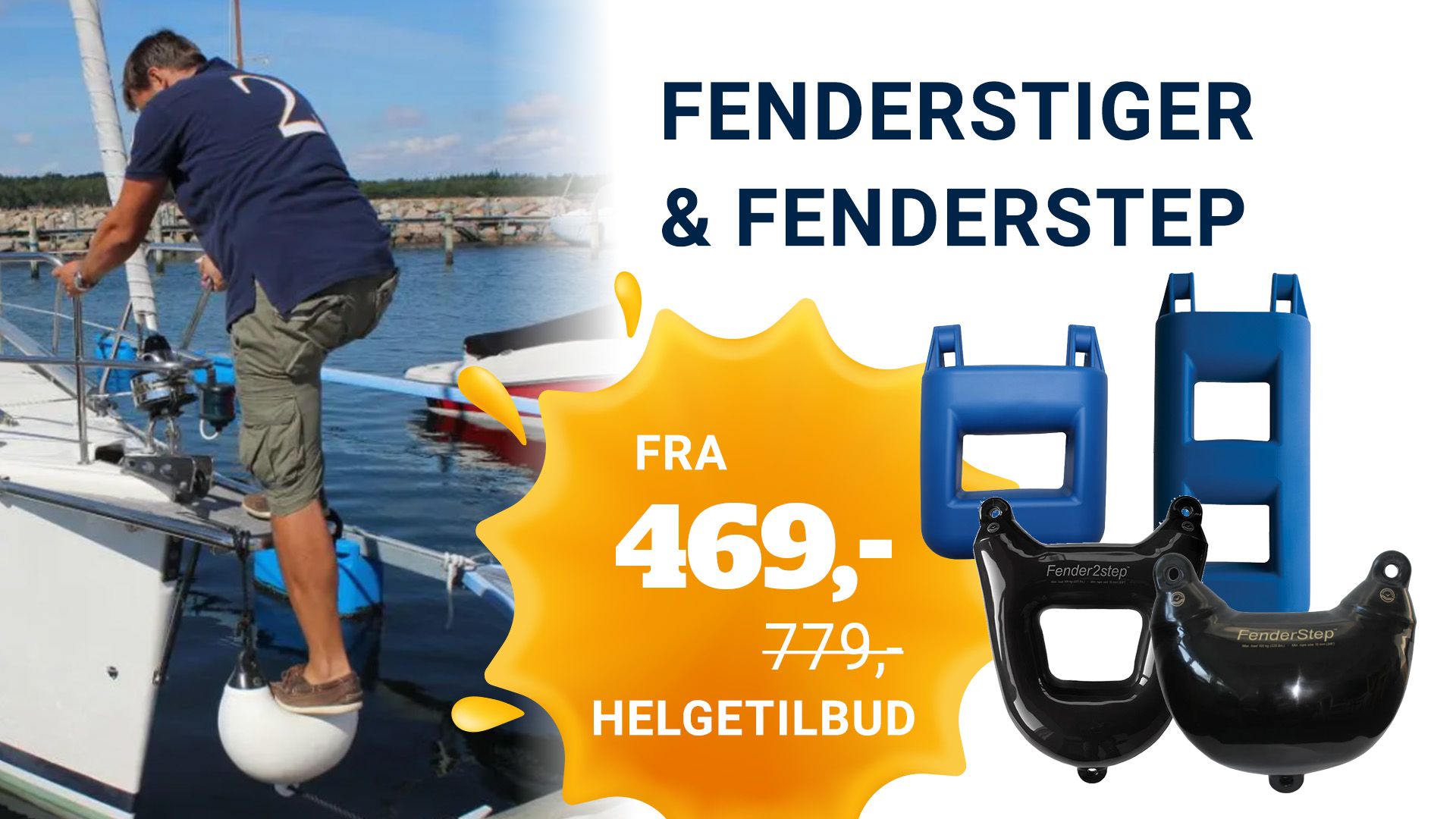 Helgetilbud på fenderstiger og fenderstep