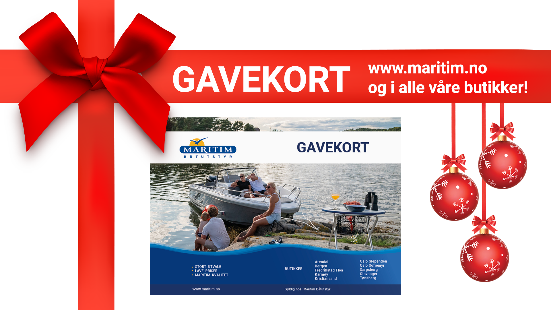Vi har gavekort i alle våre butikker og på maritim.no