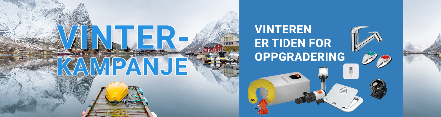 Vinteren er den perfekte tiden for vedlikehold og oppgraderinger. I årets vinterkampanje finner du blant annet ispropeller, lanterner og viktig sikkerhetsutstyr. Vi har også gode tilbud på septiktanker, septikpumper og vanntanker – samt et utvalg blandebatterier til båten.