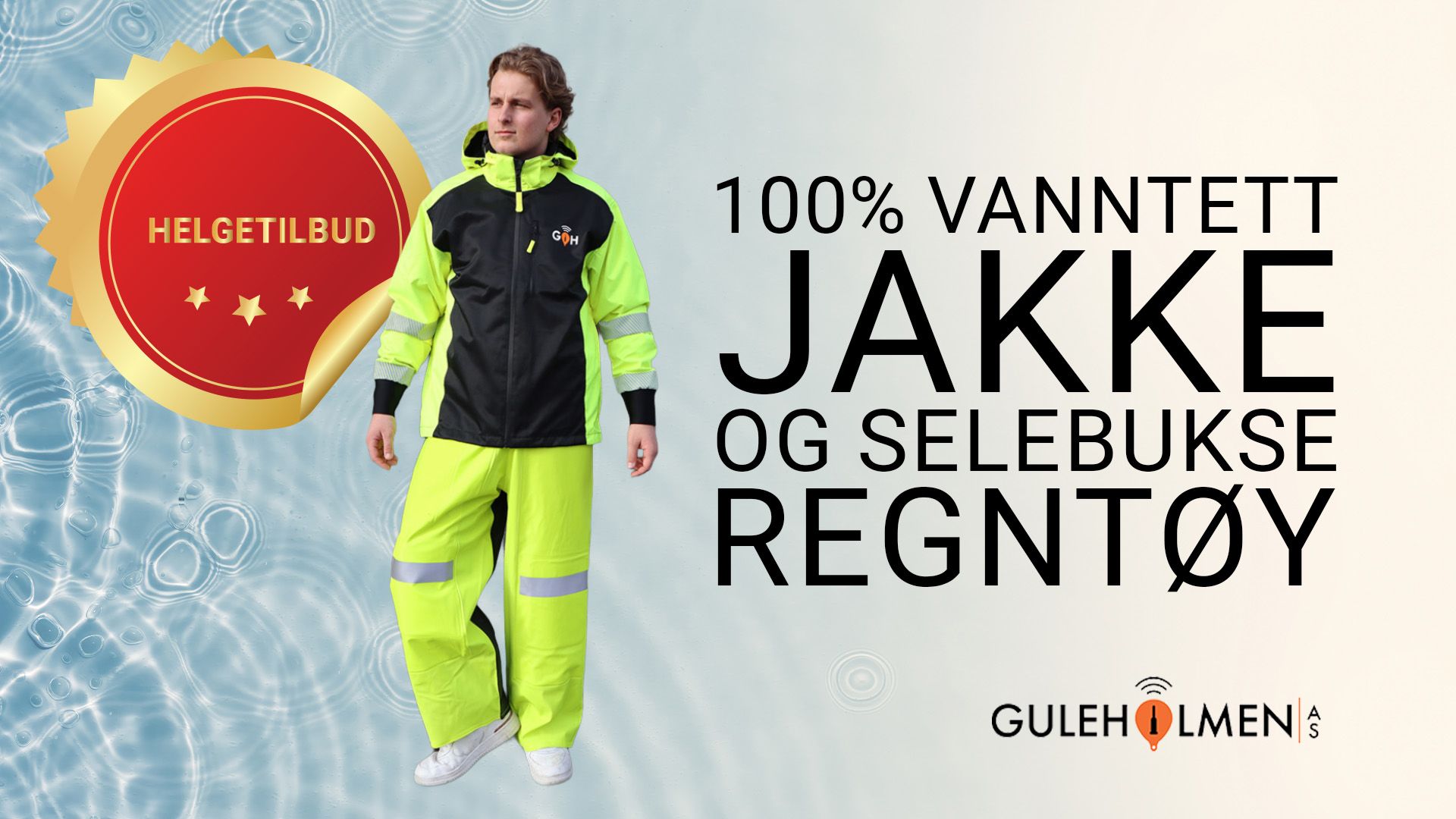 Helgetilbud på Guleholmen Selebukse regntøy  og Guleholmen Waterproof Edition Jakke