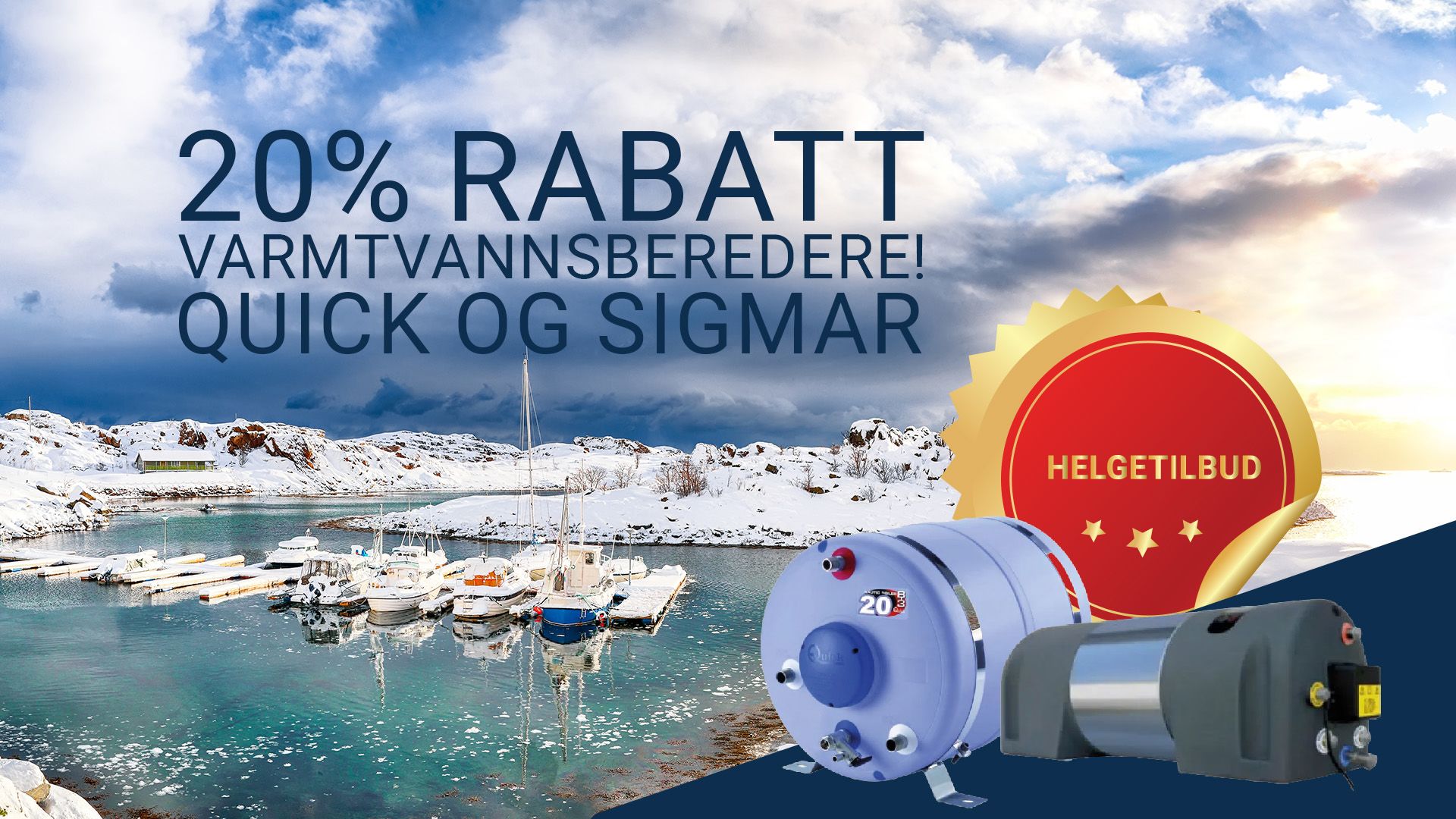 Helgetilbud på varmtvannsberedere.