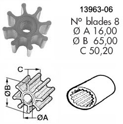 Product Image for Impeller 106 Vp/perkins/yanmar/johnson 1028b