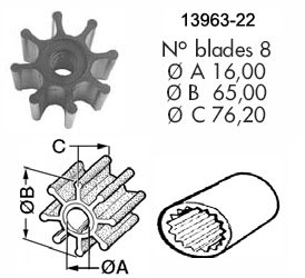 Product Image for Impeller Volvo Penta D6 / Jabsco
