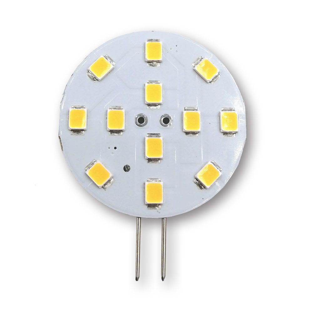 Product Image for Megaled Lyspære G4 Rund 12led Sidestikk Varmhvit 2w 12/24v