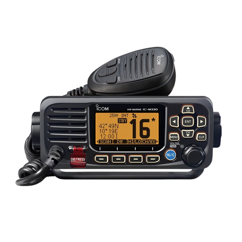 Product Image for Icom Ic-m330ge 15 Sort Fastmontert Marine Vhf Med Dsc Og GPS