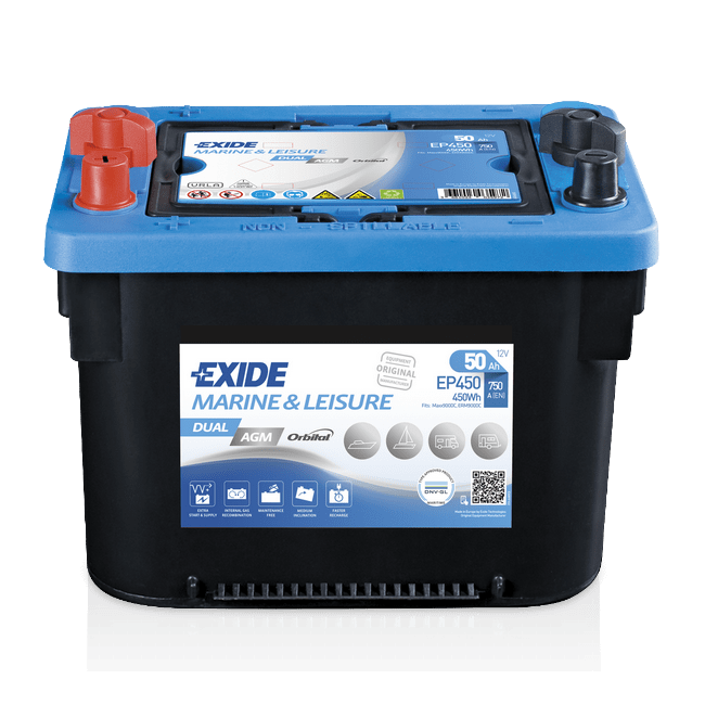 Product Image for Exide Ep450 Dual Agm 50ah Batteri