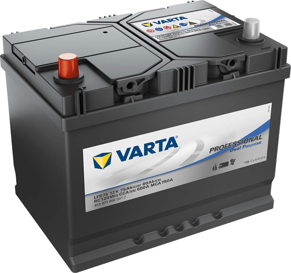 Product Image for Varta Fritidsbatteri 12v 75ah 600cca (260x175x225mm)