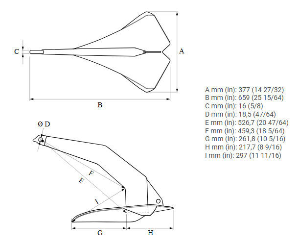 Product Image for Quick Olympic Anker 16kg Ss Sandblåst