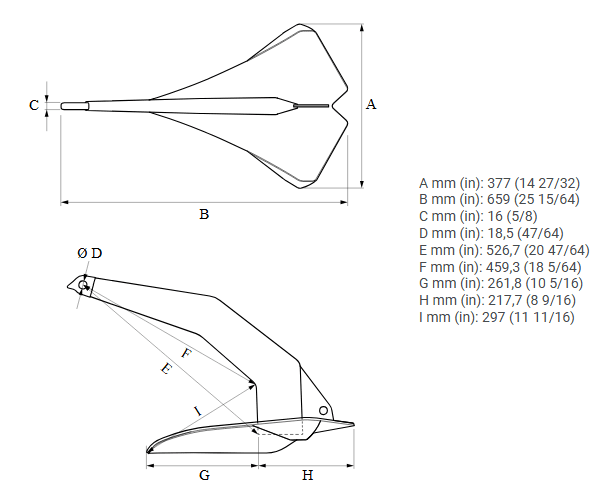 Product Image for Quick Olympic Anker 16kg Ss Høyglanspolert