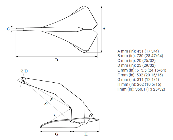 Product Image for Quick Olympic Anker 26kg Ss Høyglanspolert