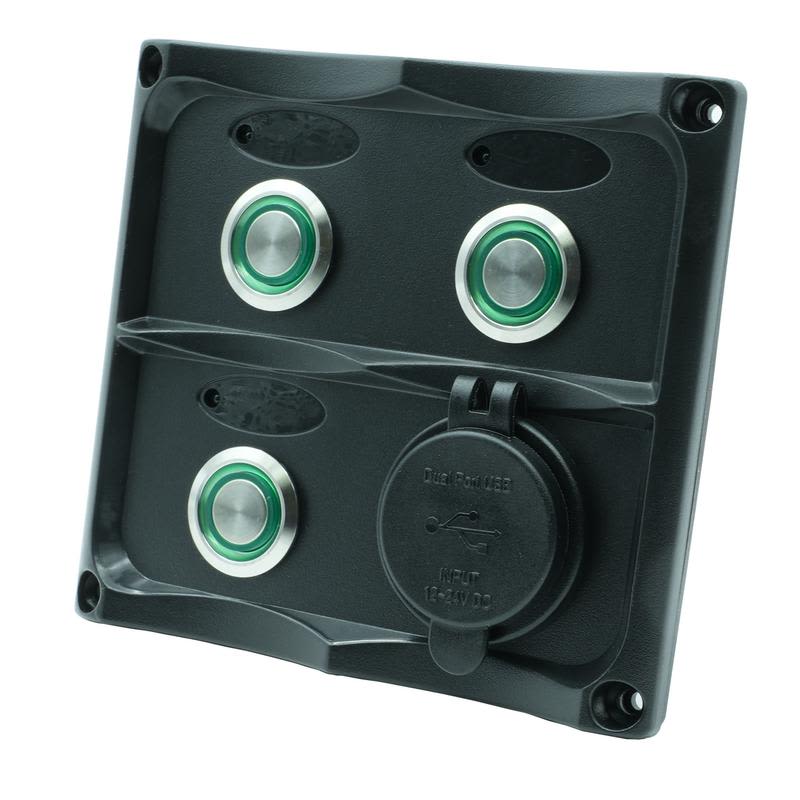 Product Image for Prosupply Bryterpanel 3 Brytere + Usb-a/c