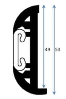 PVC Fenderlist B1633B Sort 18m