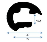 PVC Fenderlist C1558C Sort 12m