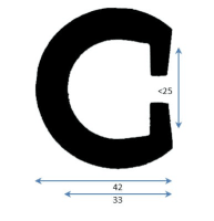 PVC Fenderlist C1590H Sort 22m