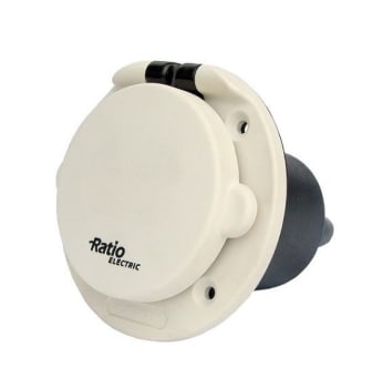 Ratio Landstrømsinntak Hvit Plast P16 Rund