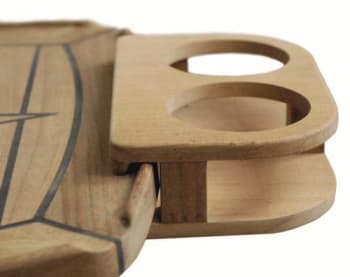 Glassholder Teak for bord - 2 glass