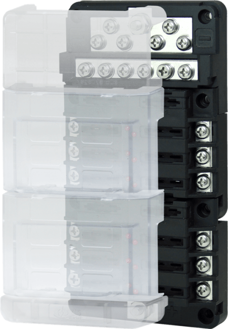 Sikringsholder inkl minus skinne 12 sikringer