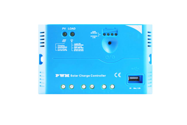 Solcelle regulator 20A 12V/24V PWM Lysindikator USB