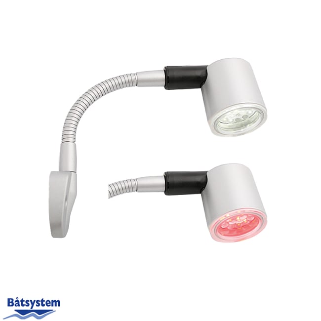 Båtsystem Kartlampe Kurs MR11 LED Mattsølv 130mm