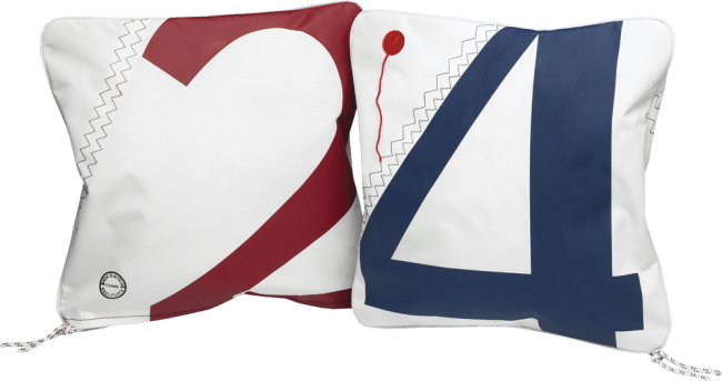 Trend Marine Pute 40x40cm hvit/rød