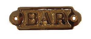 Messingskilt 95mm Bar