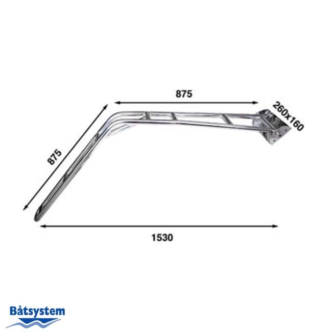 Båtsystem Davit DV32-1 for avrundet akterspeil