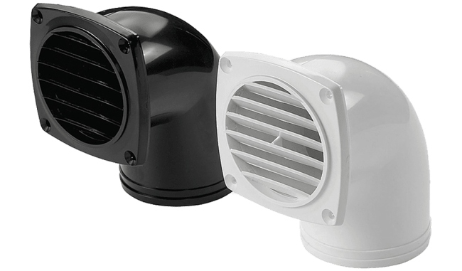 Ventilrist 75mm m/Stuss 90 grader Hvit