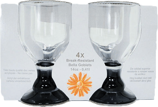 Glass akryl vin m/stett 0,4 liter 4pk