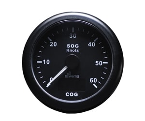 Wema GPS Knopmåler 0-60 m/Kompass Sort 85mm 12V