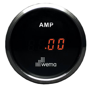 Wema Amperemeter Digital Silverline Sort 52mm 12/24V