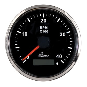 Wema Turteller m/time Silverline Sort 4000 O/min 85mm 12/24V