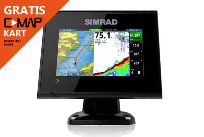Simrad GO5 XSE 5" Kartplotter/lodd inkl HDI hekksvinger