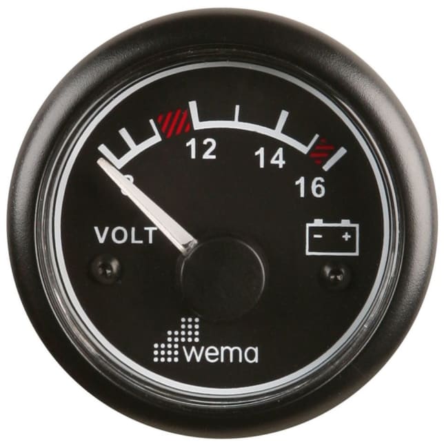 Wema Voltmeter Analog 52mm 12V