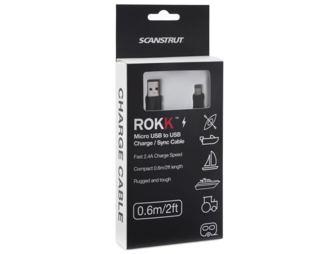 Rokk USB til Micro USB Ladekabel 0,6m