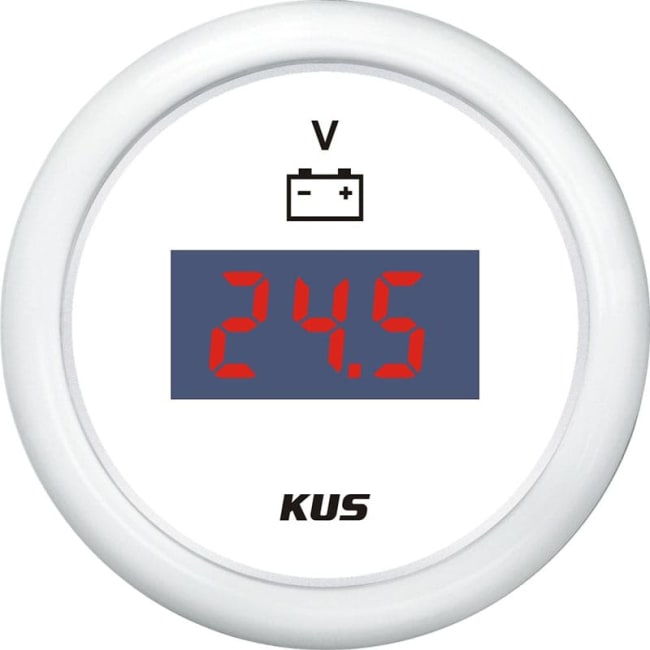KUS Digitalt voltmeter 9-32V Hvit/Hvit
