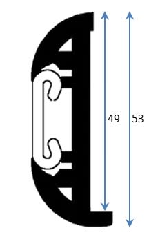PVC Fenderlist B1633B Sort 18m