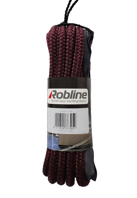Flettet fortøyningsline med slitehylster vinrød