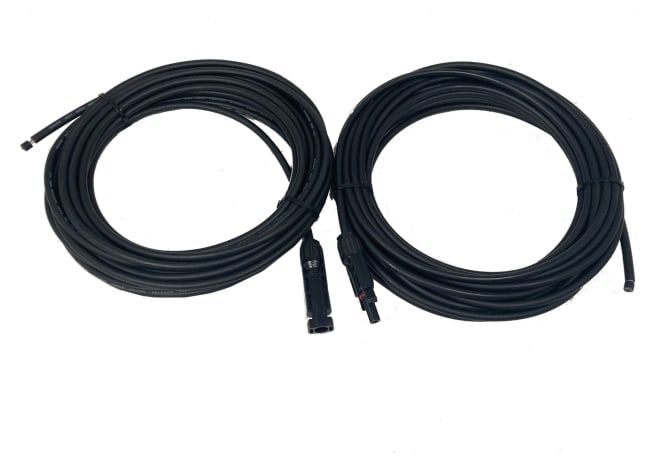 PV-Kabel 2x6mm2 10m med MC4 kontakt i ene enden