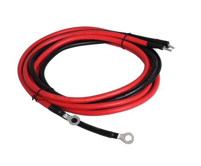Kabel 2x6mm2 til solcelleregulator m/8mm øye og stift 2m