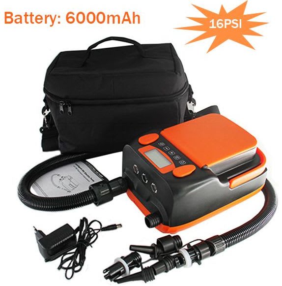 Oppladbar Luftpumpe RIB og SUP 6000mAh Lithium 0-16psi
